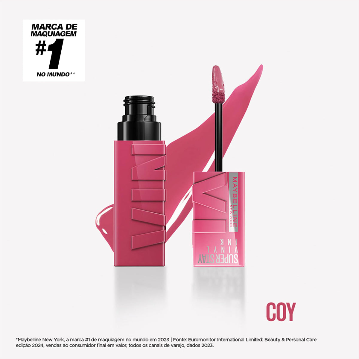 Batom Líquido Vinil Espelhado SuperStay Vinyl Ink Maybelline Cheeky 4,2ml