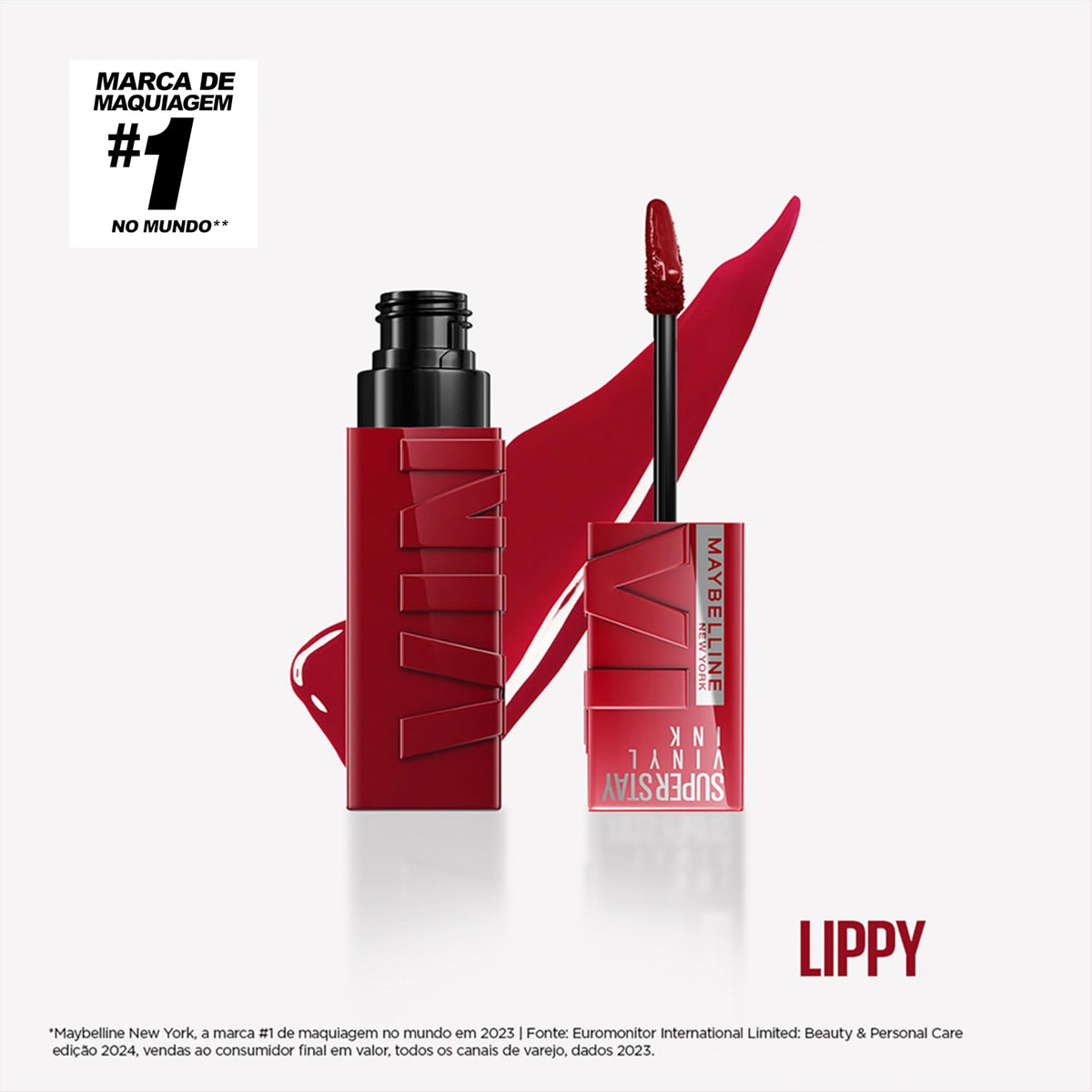 Batom Líquido Vinil Espelhado SuperStay Vinyl Ink Maybelline Cheeky 4,2ml