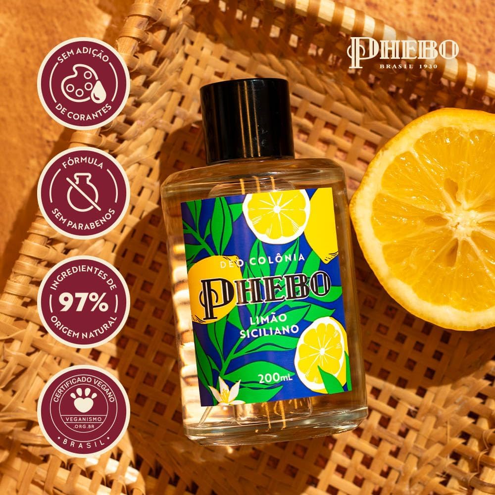 PHEBO - Deo Colônia Limão Siciliano 200ml