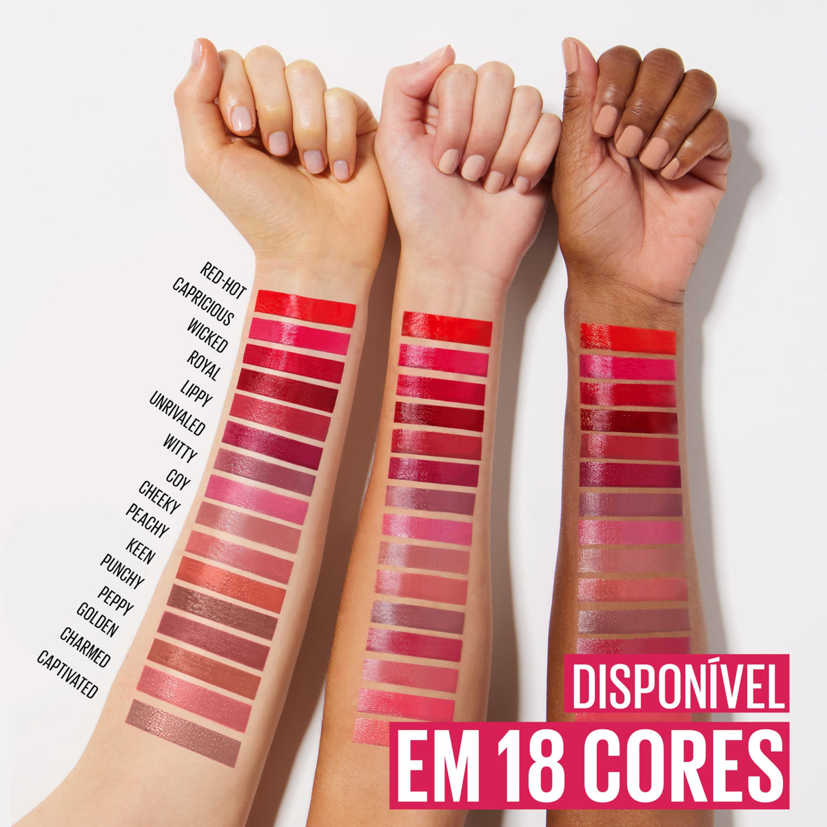 Batom Líquido Vinil Espelhado SuperStay Vinyl Ink Maybelline Cheeky 4,2ml