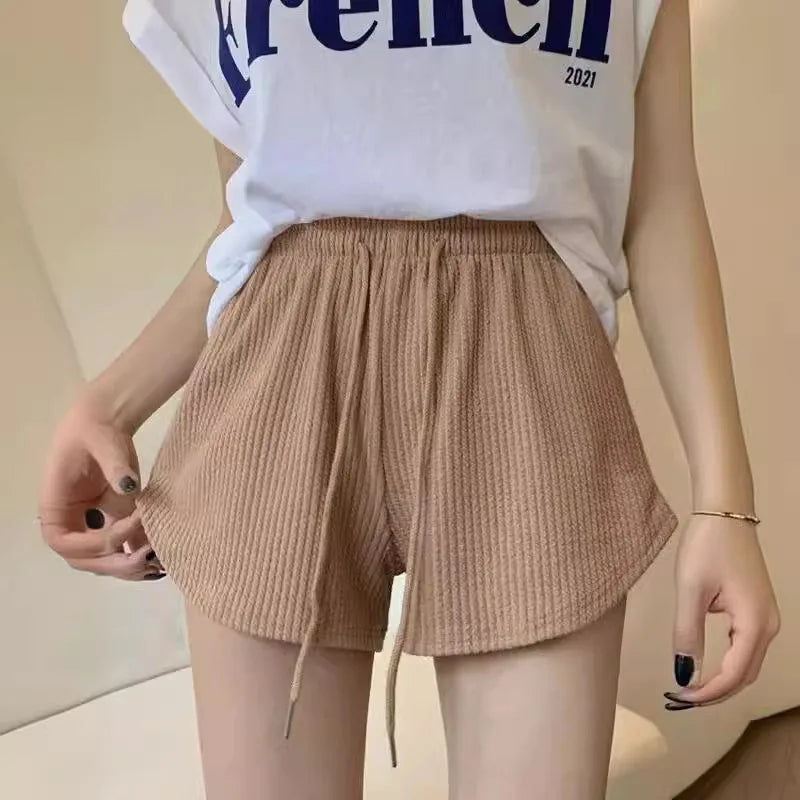 Short Feminino Waffle de Cintura Alta com Bolsos – Casual e Confortável