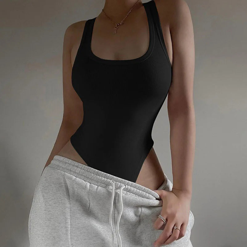 Body Feminino Canelado Sem Mangas