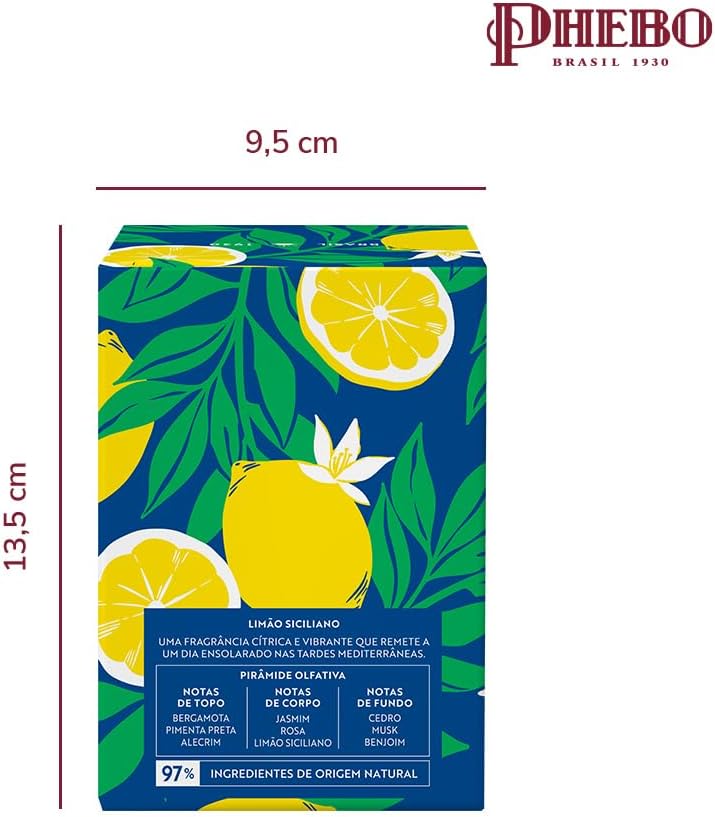 PHEBO - Deo Colônia Limão Siciliano 200ml