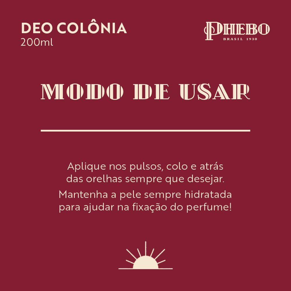 PHEBO - Deo Colônia Limão Siciliano 200ml