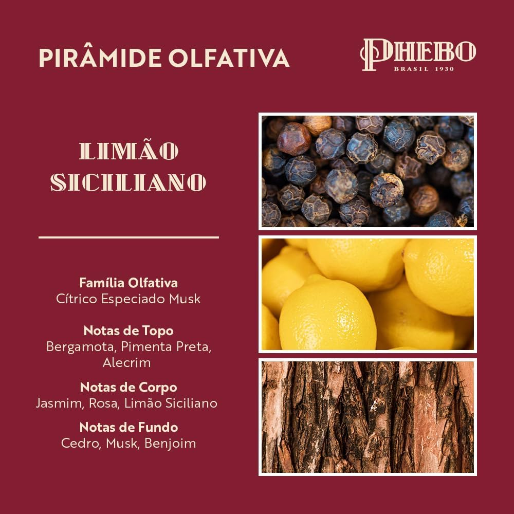 PHEBO - Deo Colônia Limão Siciliano 200ml