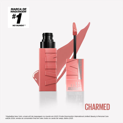 Batom Líquido Vinil Espelhado SuperStay Vinyl Ink Maybelline Cheeky 4,2ml