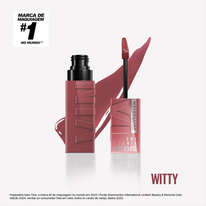 Batom Líquido Vinil Espelhado SuperStay Vinyl Ink Maybelline Cheeky 4,2ml