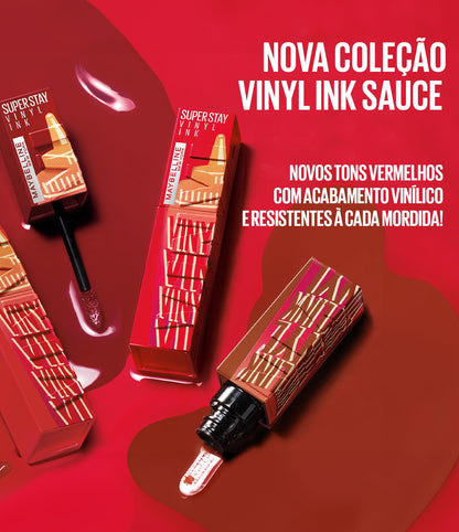 Batom Líquido Vinil Espelhado SuperStay Vinyl Ink Maybelline Cheeky 4,2ml