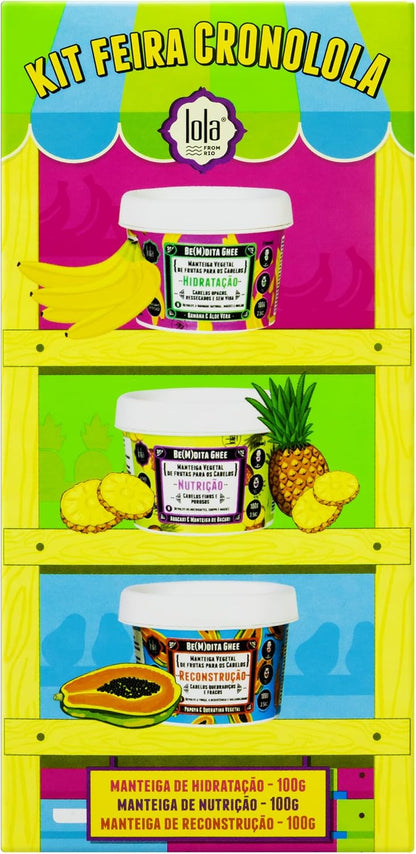 Kit Cronograma Capilar Lola Cosmetics Be(m) Dita Ghee, 3 Produtos