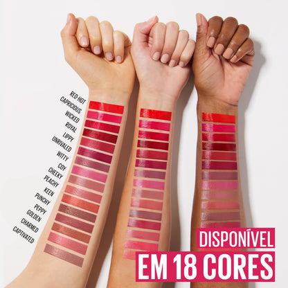 Batom Líquido Vinil Espelhado SuperStay Vinyl Ink Maybelline Cheeky 4,2ml
