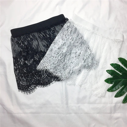 Saia Mini de Renda Feminina com Transparência – Branca ou Preta