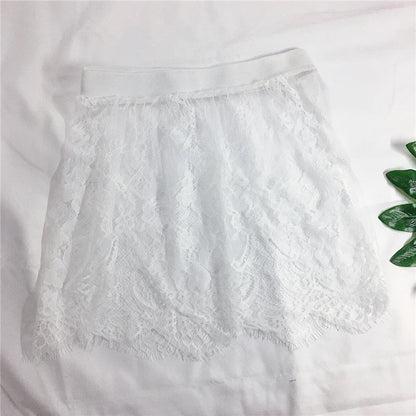 Saia Mini de Renda Feminina com Transparência – Branca ou Preta
