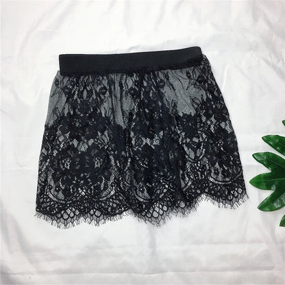 Saia Mini de Renda Feminina com Transparência – Branca ou Preta