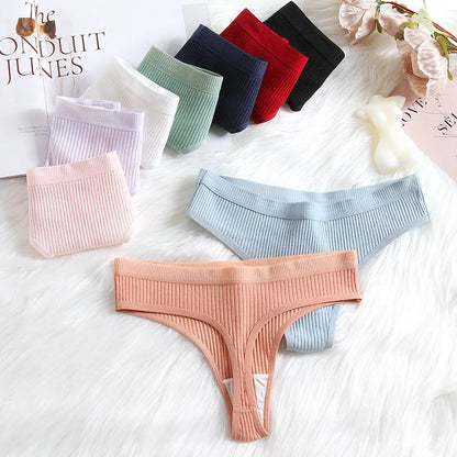 Kit 4 Calcinhas Femininas Fio Dental Listradas – Cores Variadas