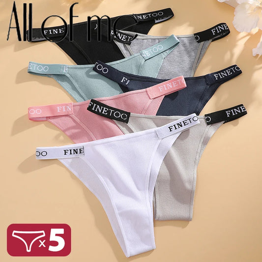 Kit 5 Calcinhas de Algodão com Cintura Baixa