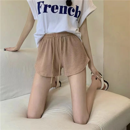 Short Feminino Waffle de Cintura Alta com Bolsos – Casual e Confortável