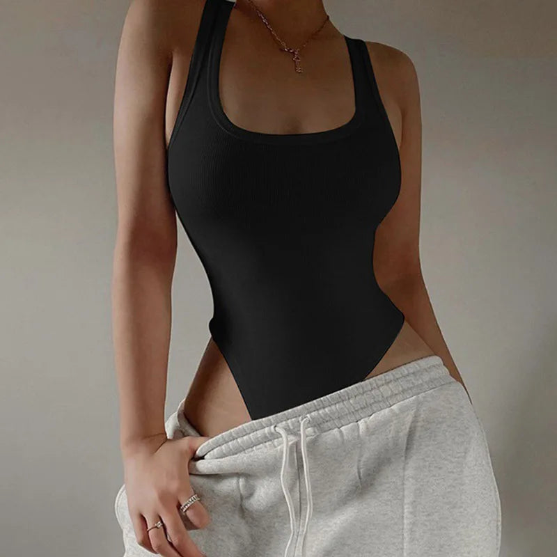 Body Feminino Canelado Sem Mangas