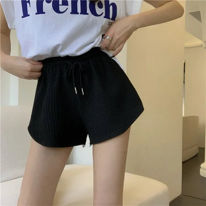 Short Feminino Waffle de Cintura Alta com Bolsos – Casual e Confortável
