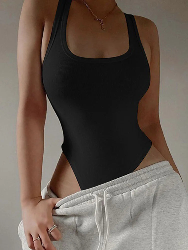 Body Feminino Canelado Sem Mangas