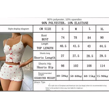 Pijama Feminino Coração com Botões – Conjunto 2 Peças
