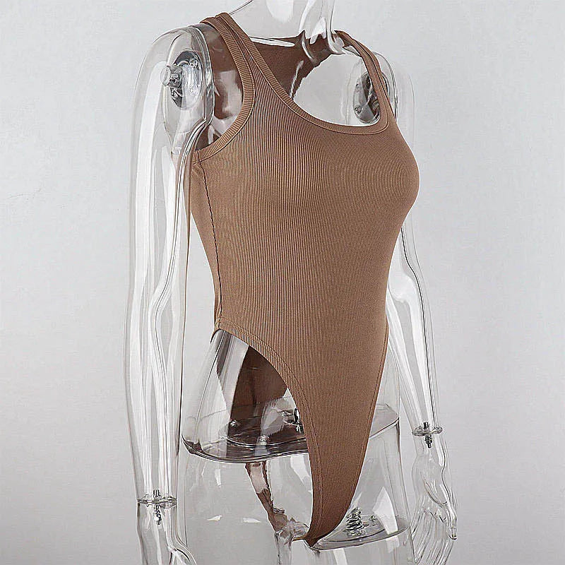 Body Feminino Canelado Sem Mangas