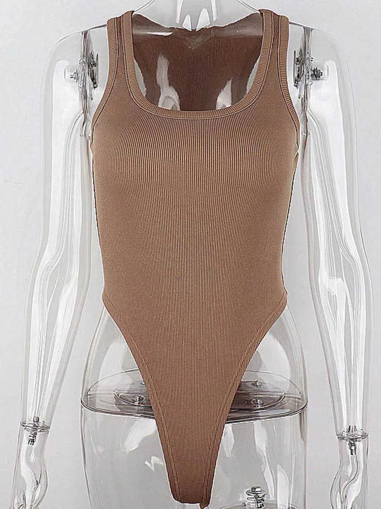 Body Feminino Canelado Sem Mangas