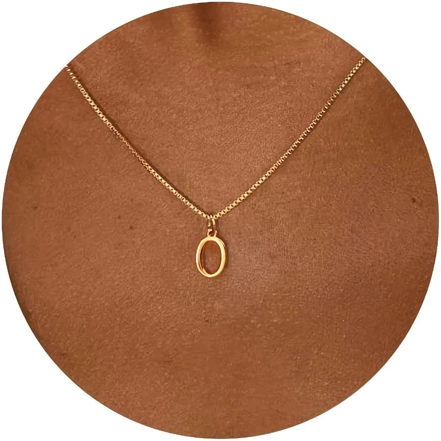 Colar Feminino com Letra Inicial Banhado a Ouro 18K