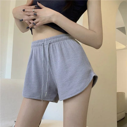 Short Feminino Waffle de Cintura Alta com Bolsos – Casual e Confortável