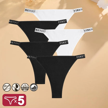 Kit 5 Calcinhas de Algodão com Cintura Baixa