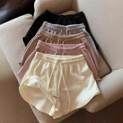 Short Feminino Waffle de Cintura Alta com Bolsos – Casual e Confortável