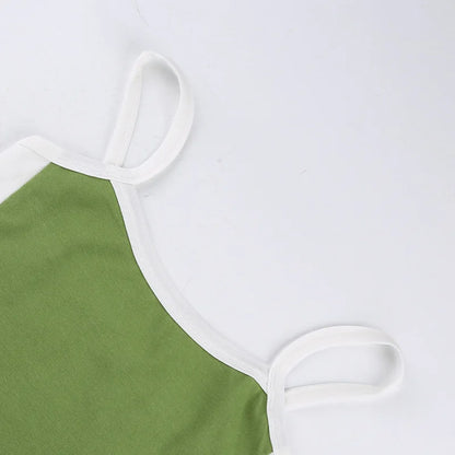 Cropped Feminino Canelado com Alças Contrastantes – Casual Moderno