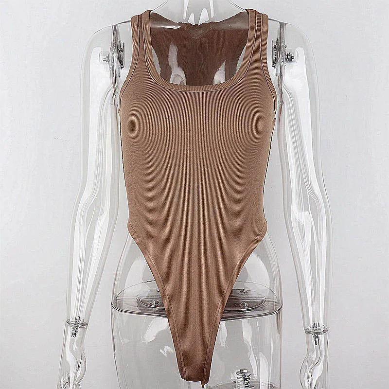 Body Feminino Canelado Sem Mangas