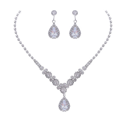 Conjunto Feminino de Colar e Brincos com Zircônias – Elegância Premium