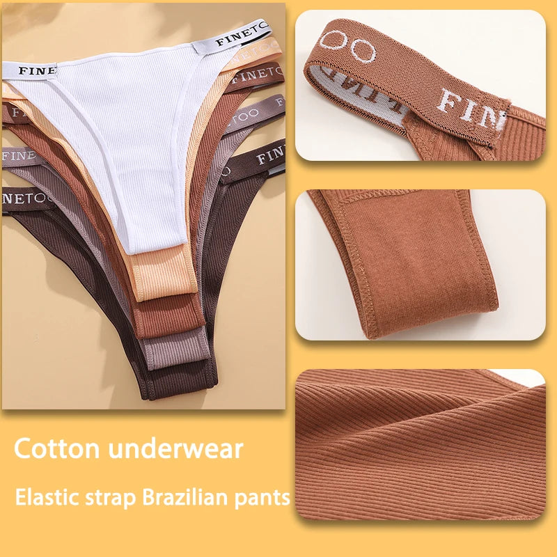 Kit 5 Calcinhas de Algodão com Cintura Baixa