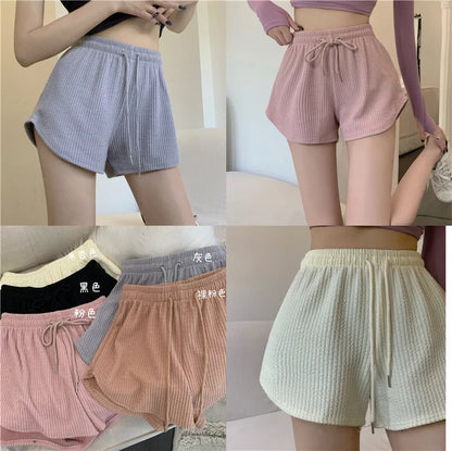 Short Feminino Waffle de Cintura Alta com Bolsos – Casual e Confortável