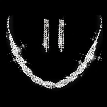 Conjunto Feminino de Colar e Brincos com Zircônias – Elegância Premium