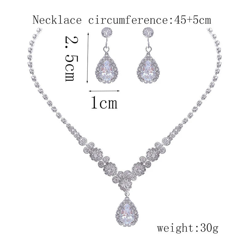 Conjunto Feminino de Colar e Brincos com Zircônias – Elegância Premium