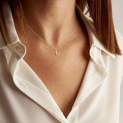 Colar Feminino com Letra Inicial Banhado a Ouro 18K